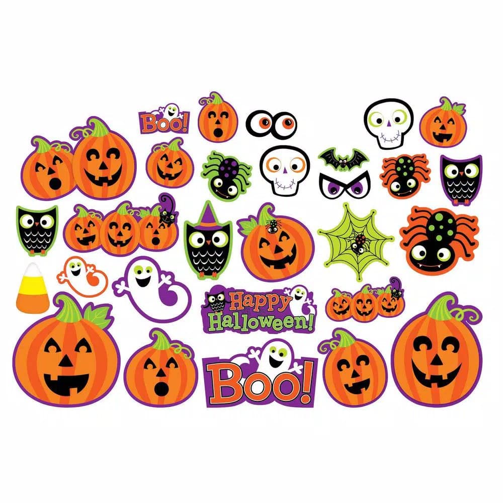 Amscan Halloween Cute Character Paper Cutout Assortment, 60-Count 2-Pack