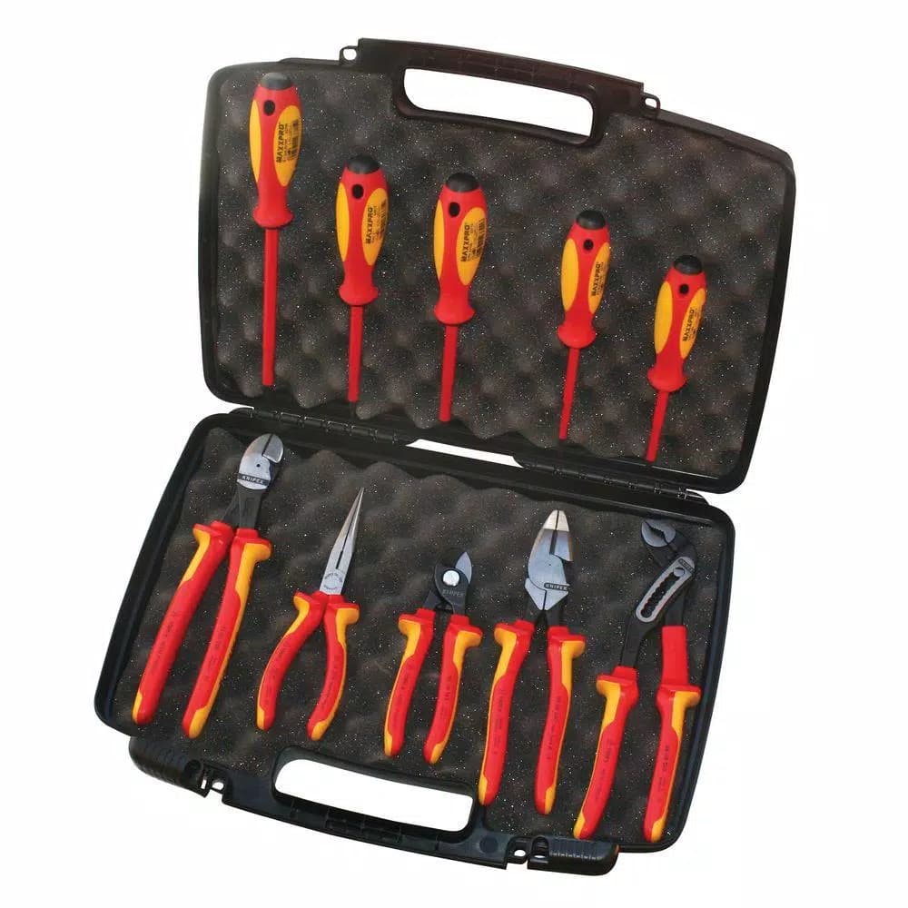 Knipex 10-Piece 1,000V High Leverage Insulated Plier and Screwdriver Set with Case