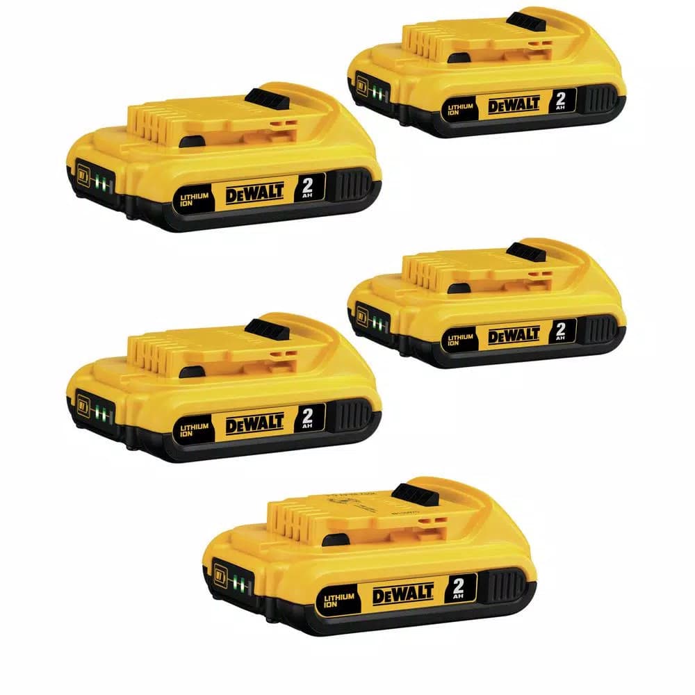 DEWALT 20V MAX Compact Lithium-Ion 2.0Ah Battery Pack (5-Pack)