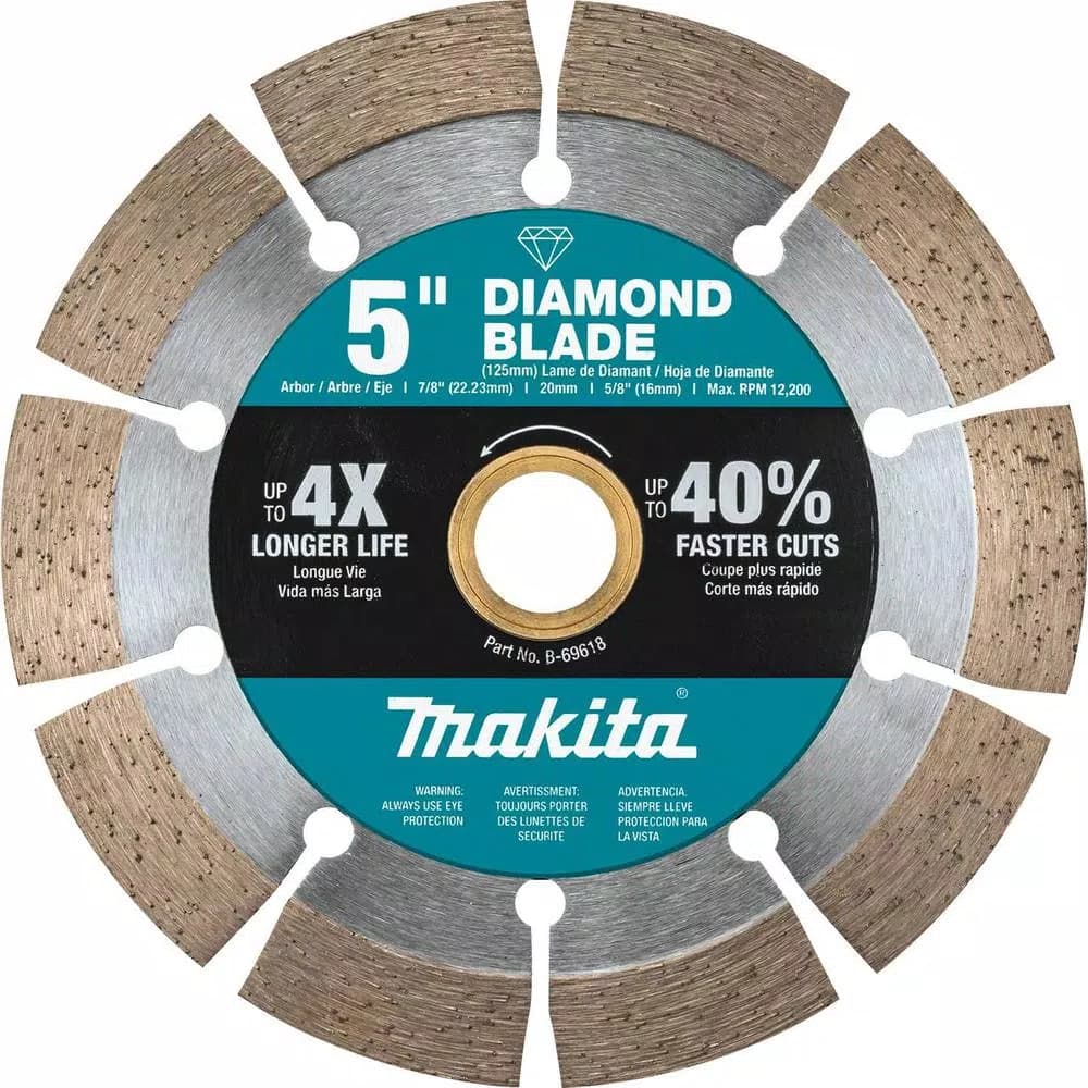 Makita 5 in. Segmented Rim Diamond Blade for Masonry, Brick, and Concrete