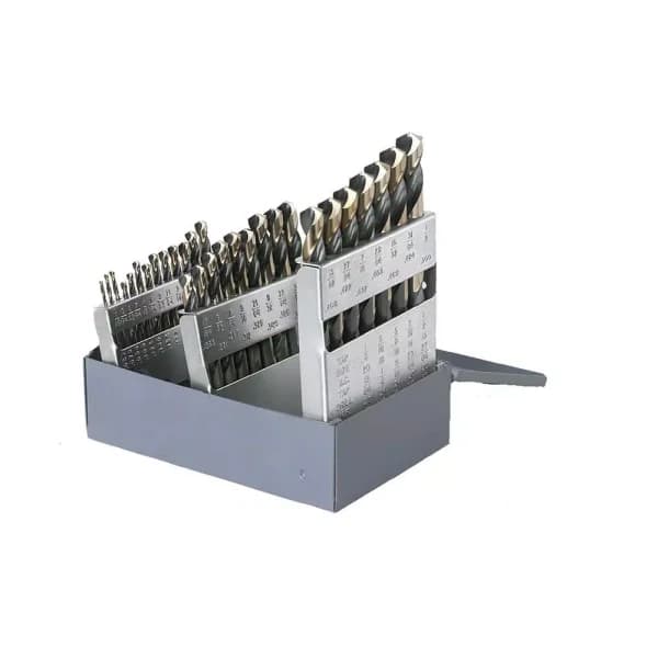 CLE-LINE 1878 High Speed Steel Heavy-Duty Twist Drill Bit Set, 1/16 in. - 1/2 in., 29-Piece Black and Gold