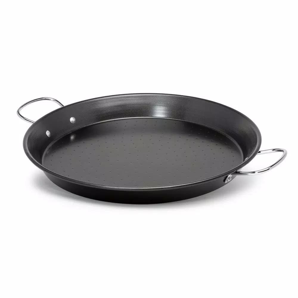 Ecolution Sol 20 in. Carbon Steel Nonstick Paella and Grill Pan, Black