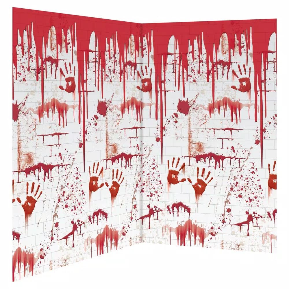 Amscan 48 in. Halloween Chop Shop Scene Setter Room Roll, Gothic Mansion Haunted House Decor (2-Pack)