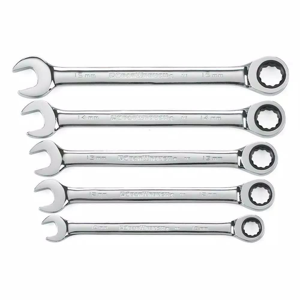 GearWrench 5-Piece Metric Combination Ratcheting Wrench Set