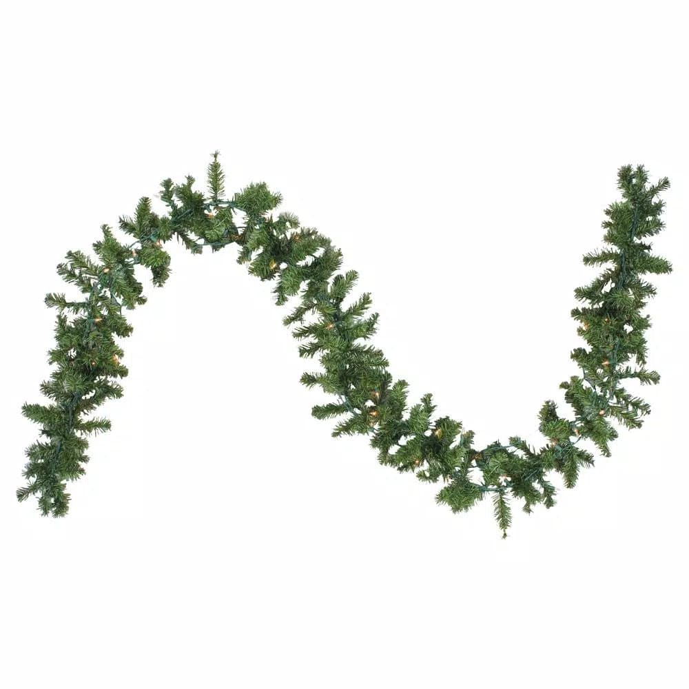 Northlight 9 ft. Pre-Lit Canadian Pine Artificial Christmas Garland with 50 Clear Mini Lights