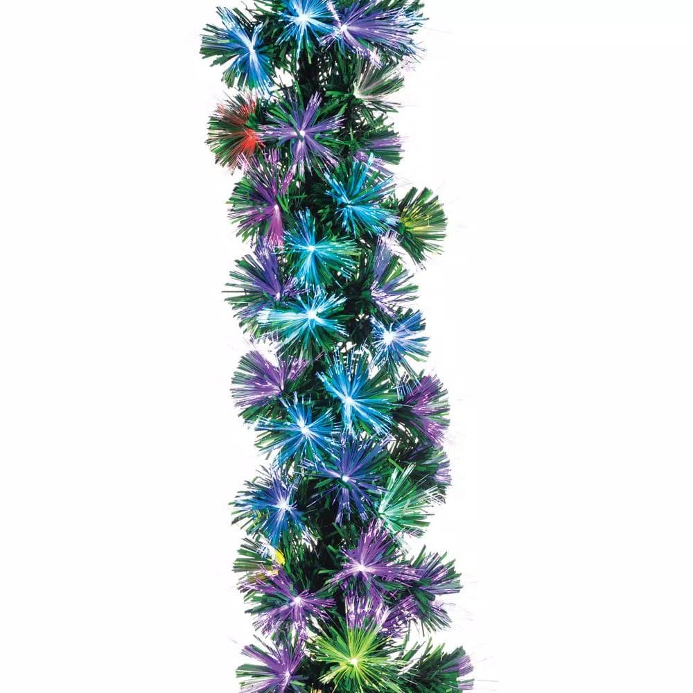 Sterling 6 ft. Pre-Lit Color Changing Fiber Optic LED Garland, Multi-Color