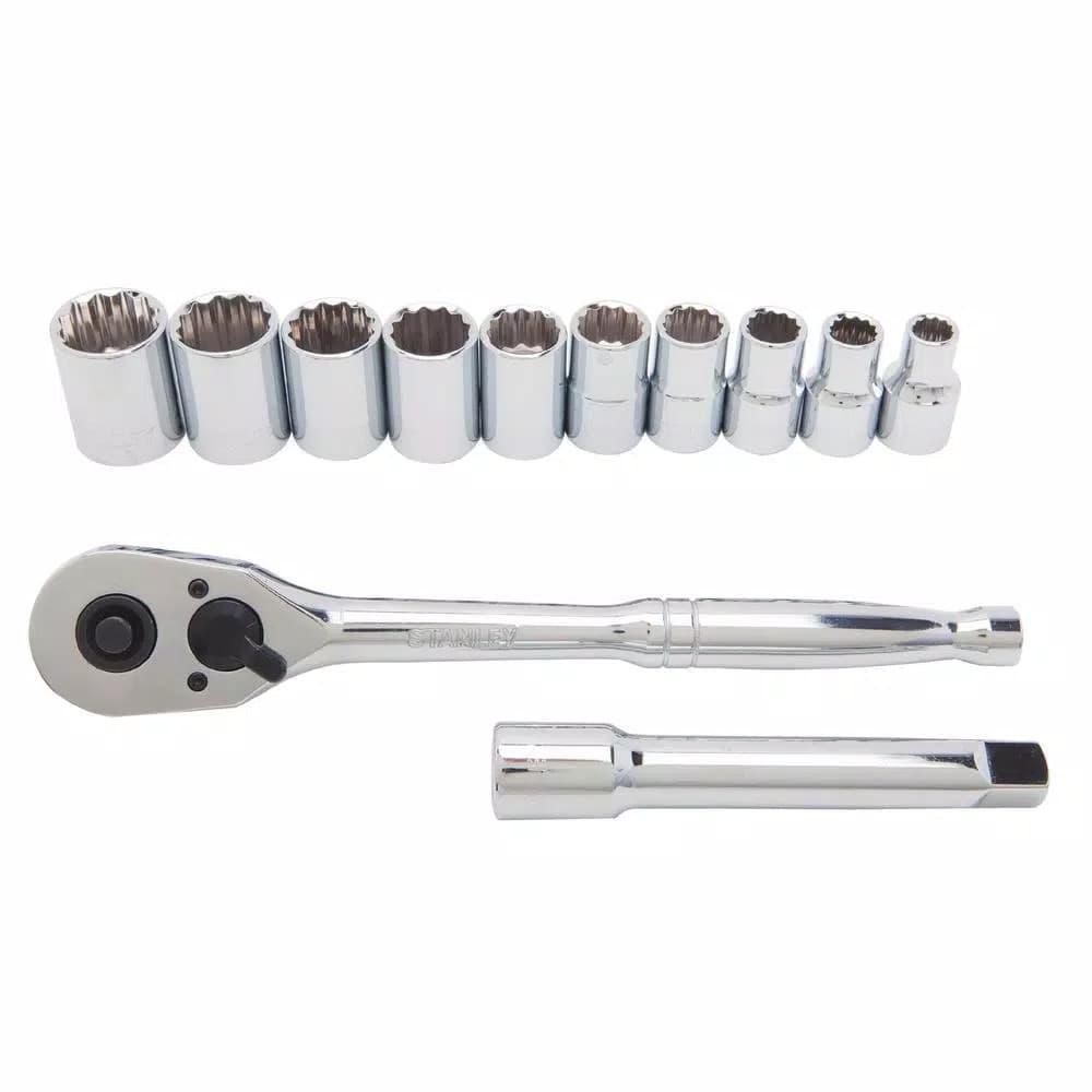 STANLEY 12-Piece 1/2 in. Drive SAE Ratchet and Socket Set
