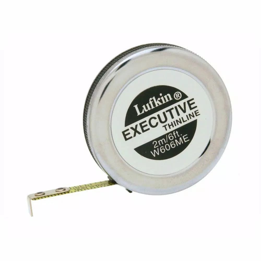 Lufkin Executive Thinline 6 ft. Pocket Tape Measure, Chrome Clad Finish