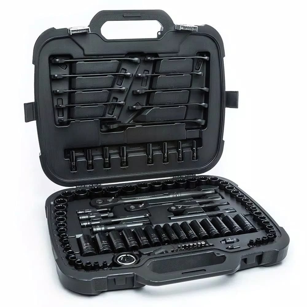 Husky 105-Piece Universal Mechanics Tool Set with 100-Position Ratchets and Knurl Grip Sockets