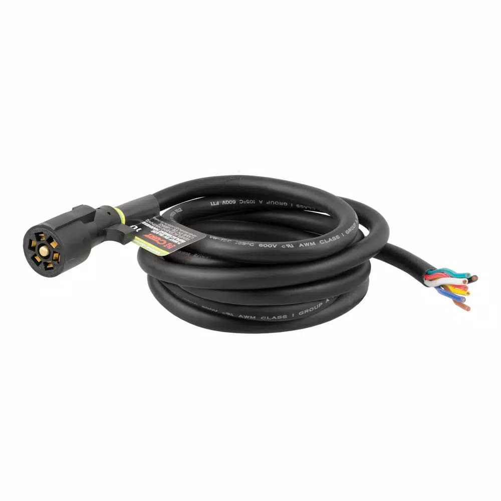CURT 10' 7-Way RV Blade Replacement Harness (Trailer Side) - Male Plug Connector