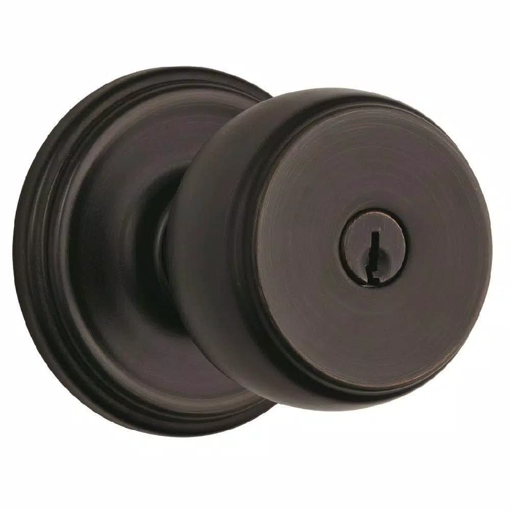 Brinks Ganyon Push Pull Rotate Keyed Entry Door Knob, Tuscan Bronze, ANSI Grade 2