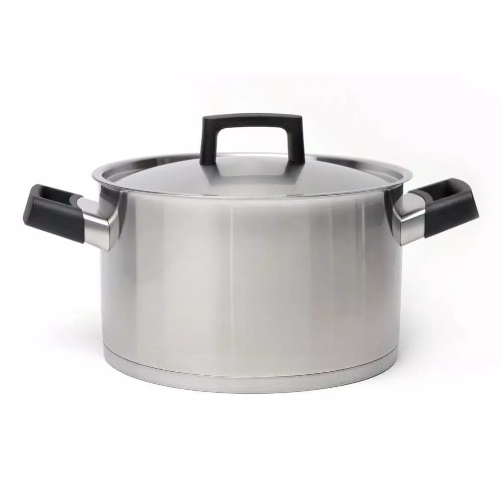 BergHOFF Ron 6.8 Qt. Stainless Steel Stock Pot with Lid, Induction Compatible