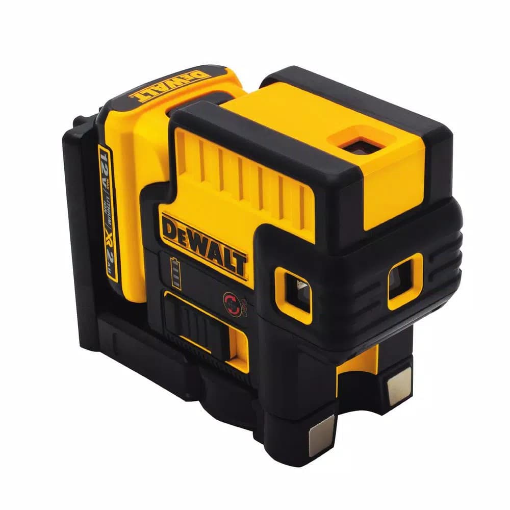 DEWALT 12V MAX Red 5-Spot Self-Leveling Line Laser Level, 100 ft. Range with TSTAK Case