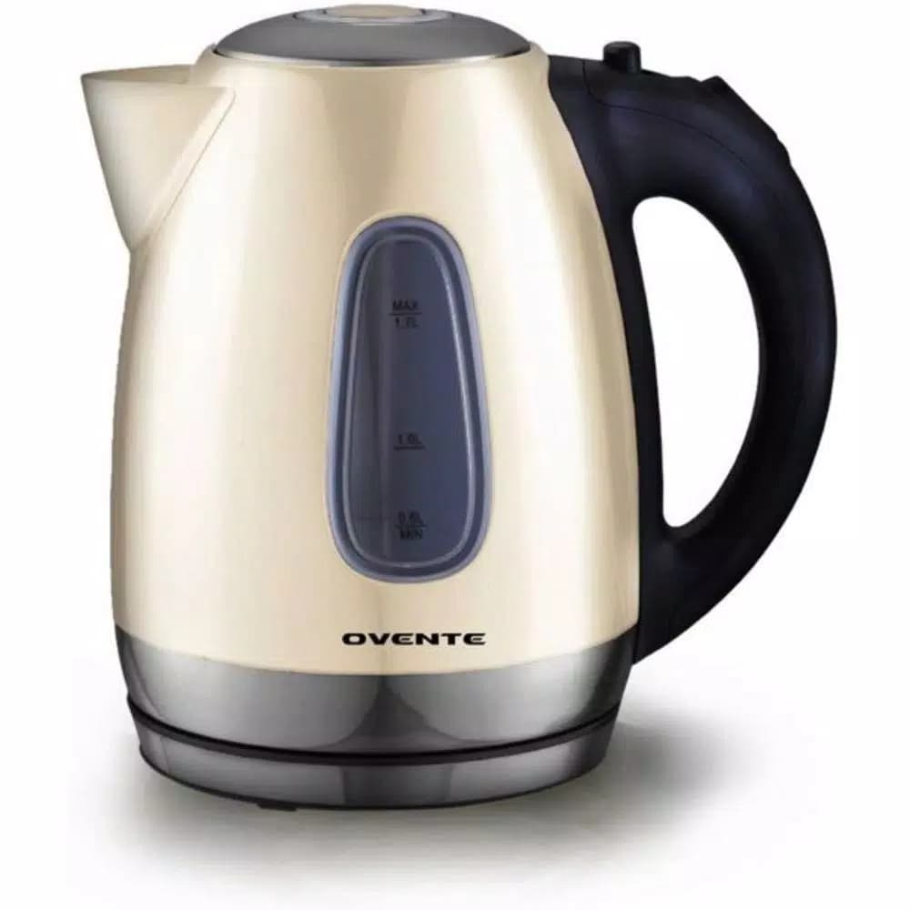 Ovente KS96 1.7L Stainless Steel Electric Kettle, 1100W Rapid Boil, Beige