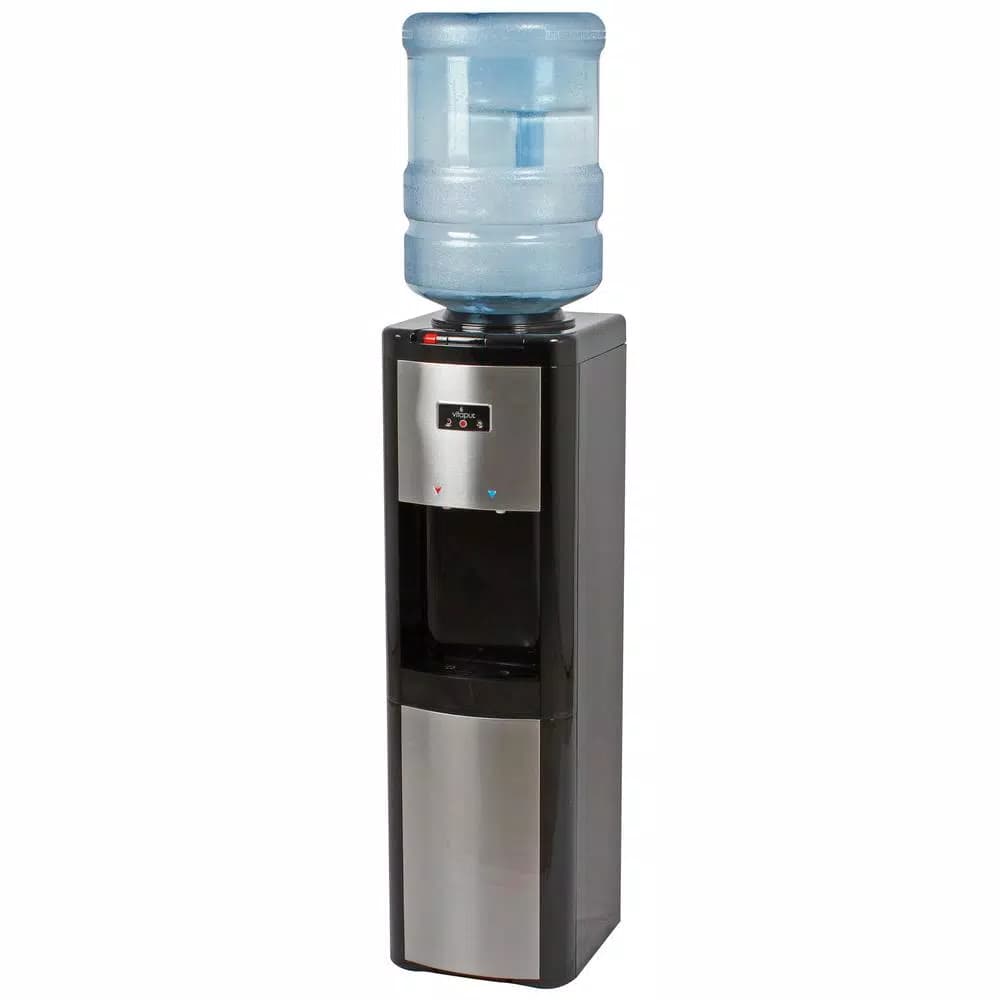Vitapur Top Load Water Cooler Dispenser with Kettle Feature, Hot/Cold/Room Temp, Black/Stainless Steel