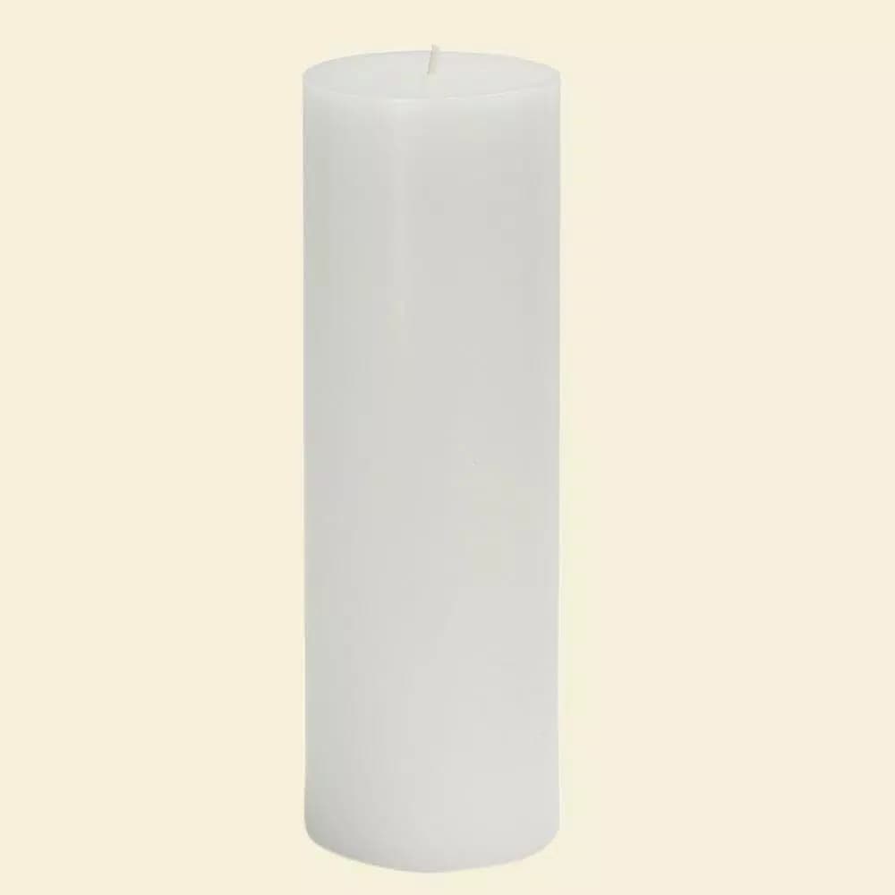Zest Candle White Pillar Candles, 3 in. x 9 in., Bulk Case of 12