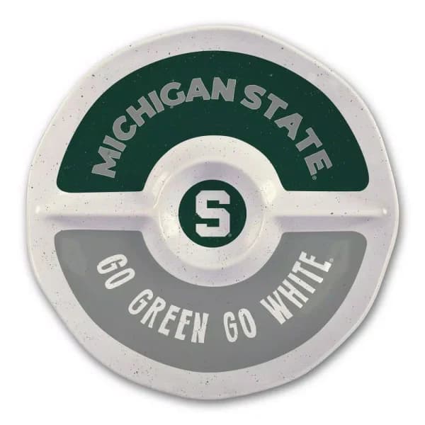 Magnolia Lane Michigan State NCAA Officially Licensed 15 in. Melamine Chip and Dip Server