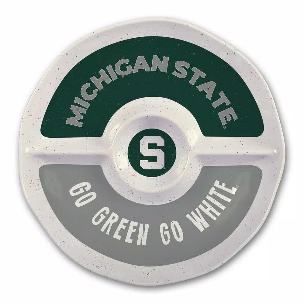 Magnolia Lane Michigan State NCAA Officially Licensed 15 in. Melamine Chip and Dip Server