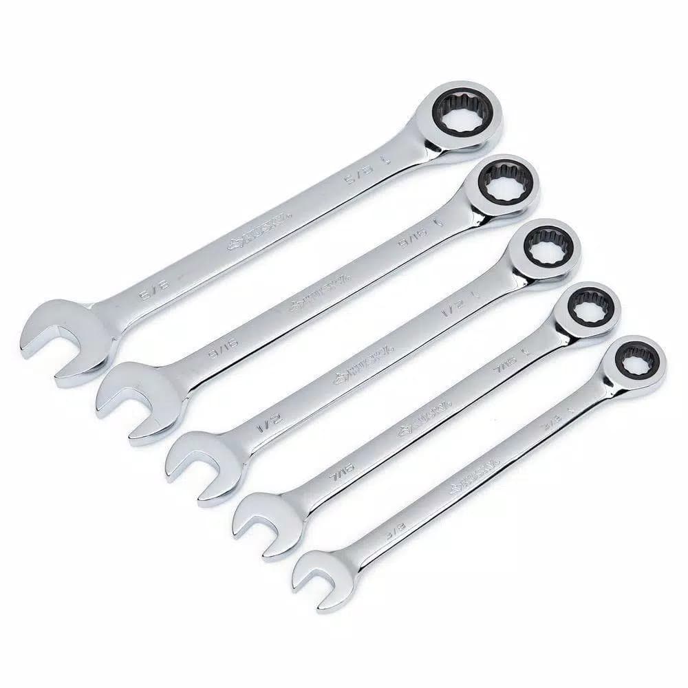 Husky 5-Piece SAE Ratcheting Combination Wrench Set