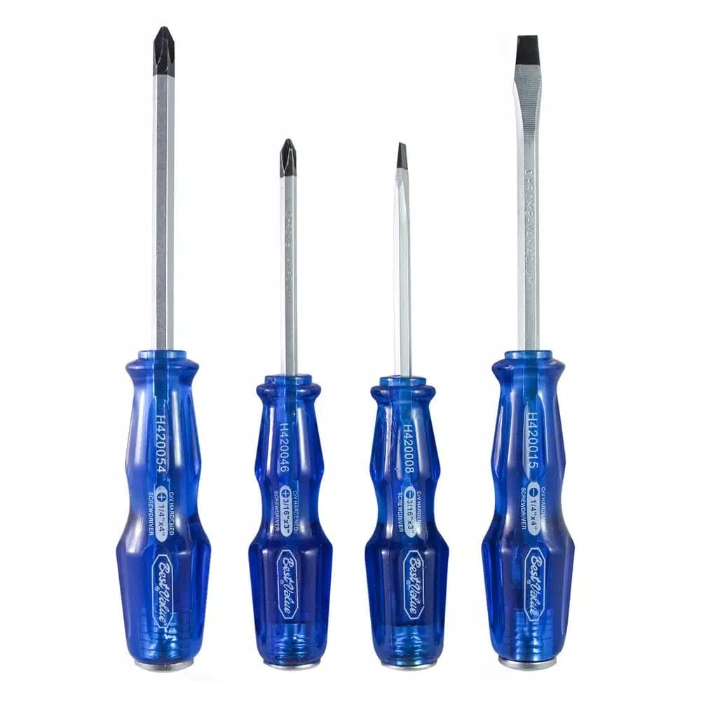 Best Value Go Thru 4-Piece Professional Striking Screwdriver Set, Phillips & Slotted