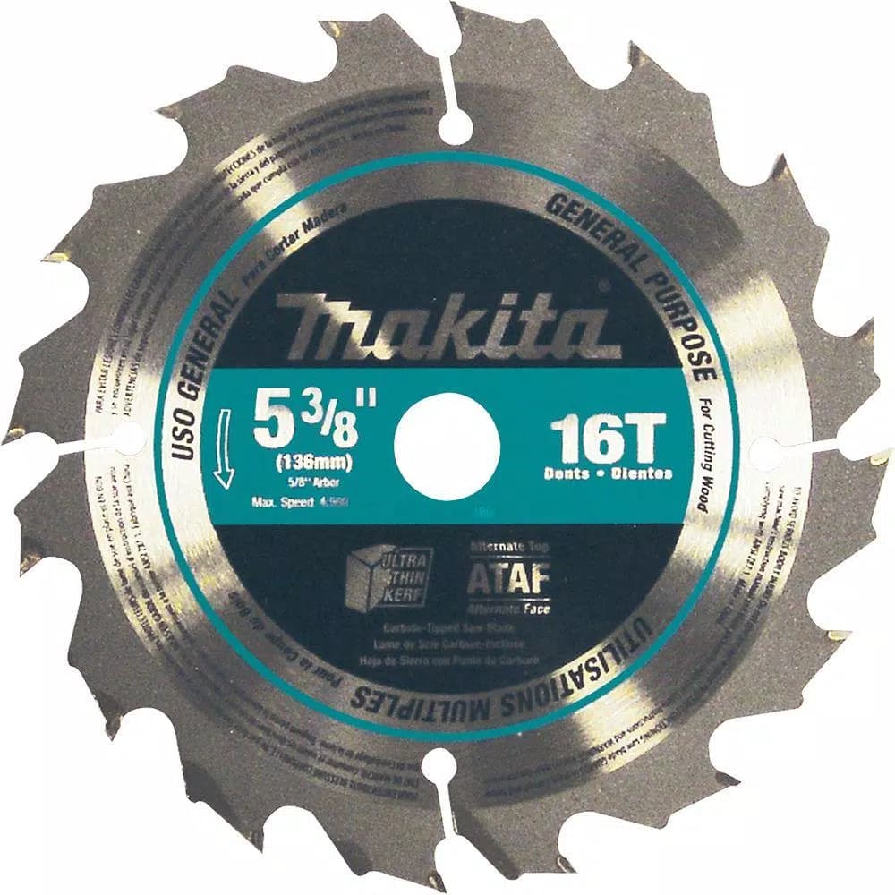Makita 5-3/8 in. 16-Teeth Carbide-Tipped Circular Saw Blade