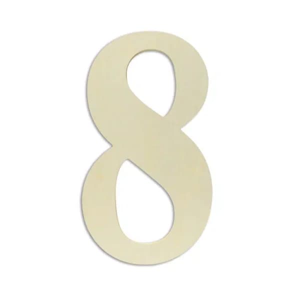 Jeff McWilliams Designs 18 in. Oversized Unfinished Wood Number 8 - Industrial Style Wall Decor