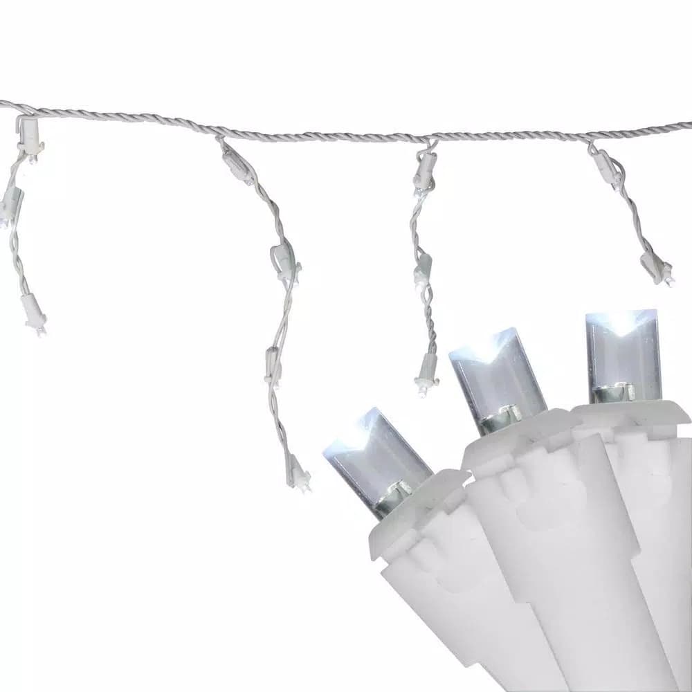 Northlight 100-Light Pure White LED Icicle Lights, 6.75 ft. Wide Angle, Indoor/Outdoor