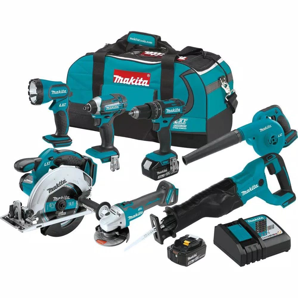 Makita 18V LXT Lithium-Ion Cordless 7-Piece Combo Kit XT706