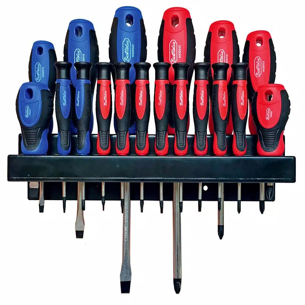 Best Value 19-Piece Screwdriver Set with Magnetic Chrome Vanadium Steel Tips and Ergonomic Handles