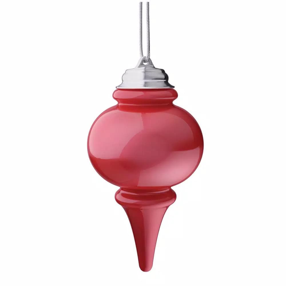 Xodus Innovations 9 in. Red LED Outdoor Hanging Finial Ornament with Light Sensor and Timer