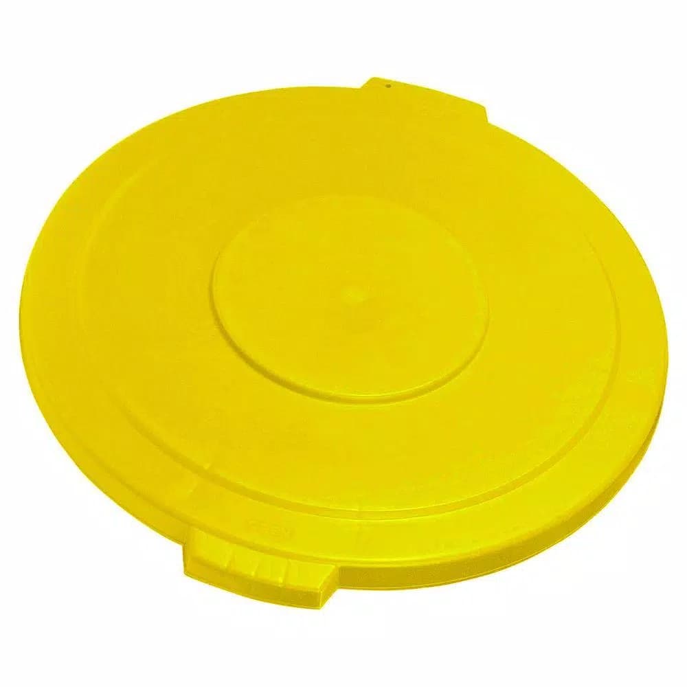 Carlisle Bronco 44 Gallon Yellow Round Trash Can Lid, 3-Pack