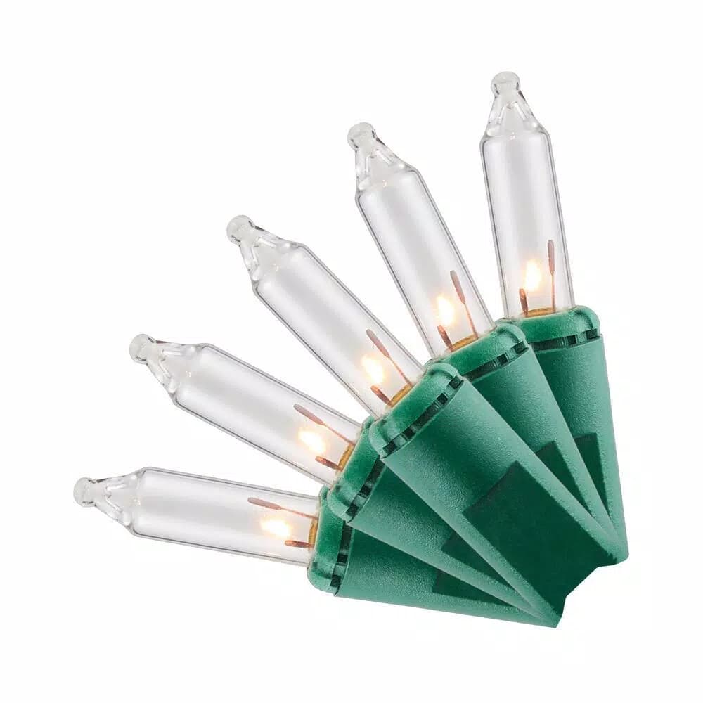 Home Accents Holiday 150-Light Incandescent Clear Mini String Lights, 8 Functions, Indoor/Outdoor