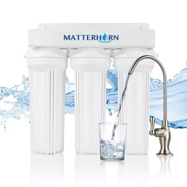 Matterhorn 3-Stage Under Sink Drinking Water Filtration System with Chlorine Removal