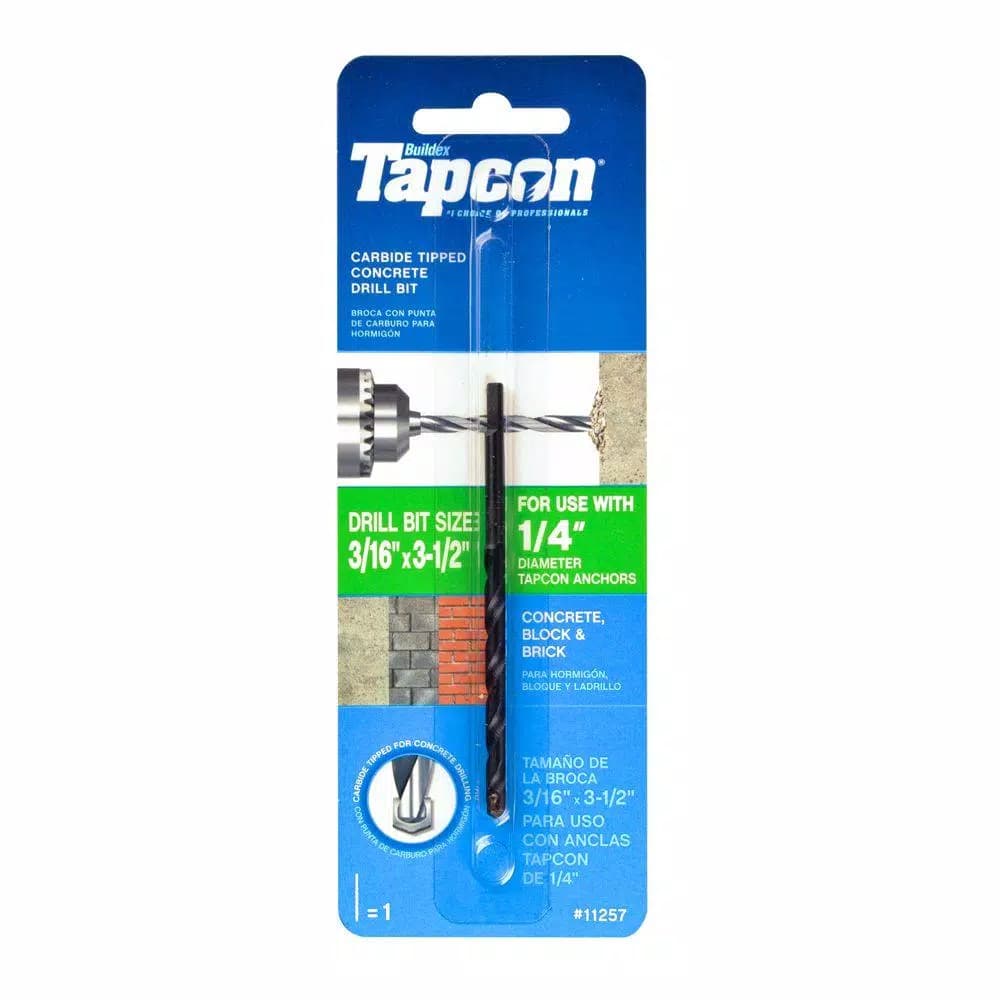 Tapcon 3/16 in. x 3-1/2 in. Steel Carbide Tip Masonry Drill Bit