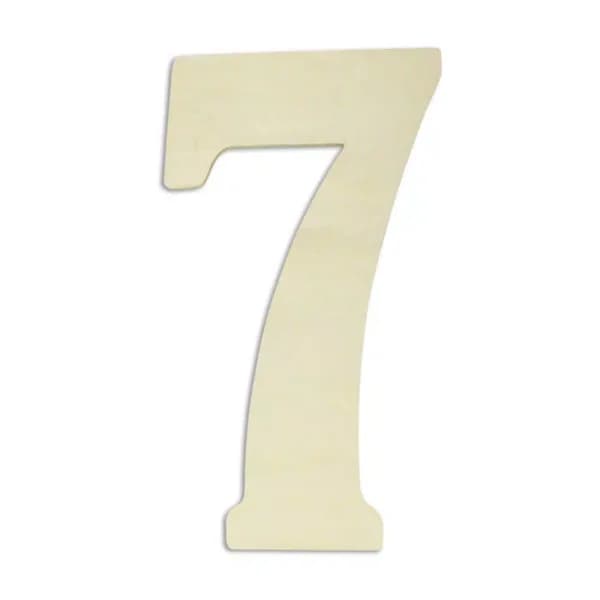 Jeff McWilliams Designs 18 in. Oversized Unfinished Wood Number 7 - Industrial Style Wall Decor