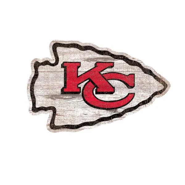 Adventure Furniture Fan Creations NFL Kansas City Chiefs Distressed Logo Wood Cutout Wall Sign