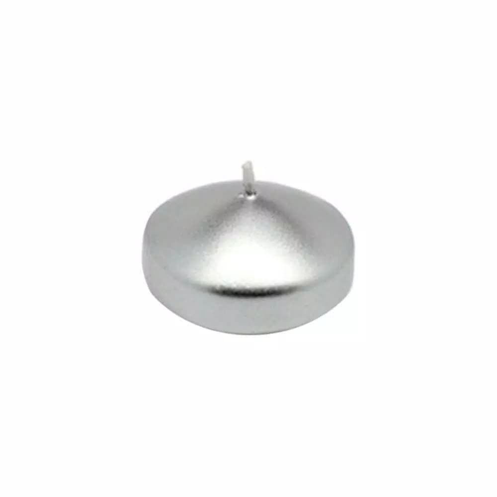 Zest Candle 1.75 in. Metallic Silver Floating Candles, Box of 24