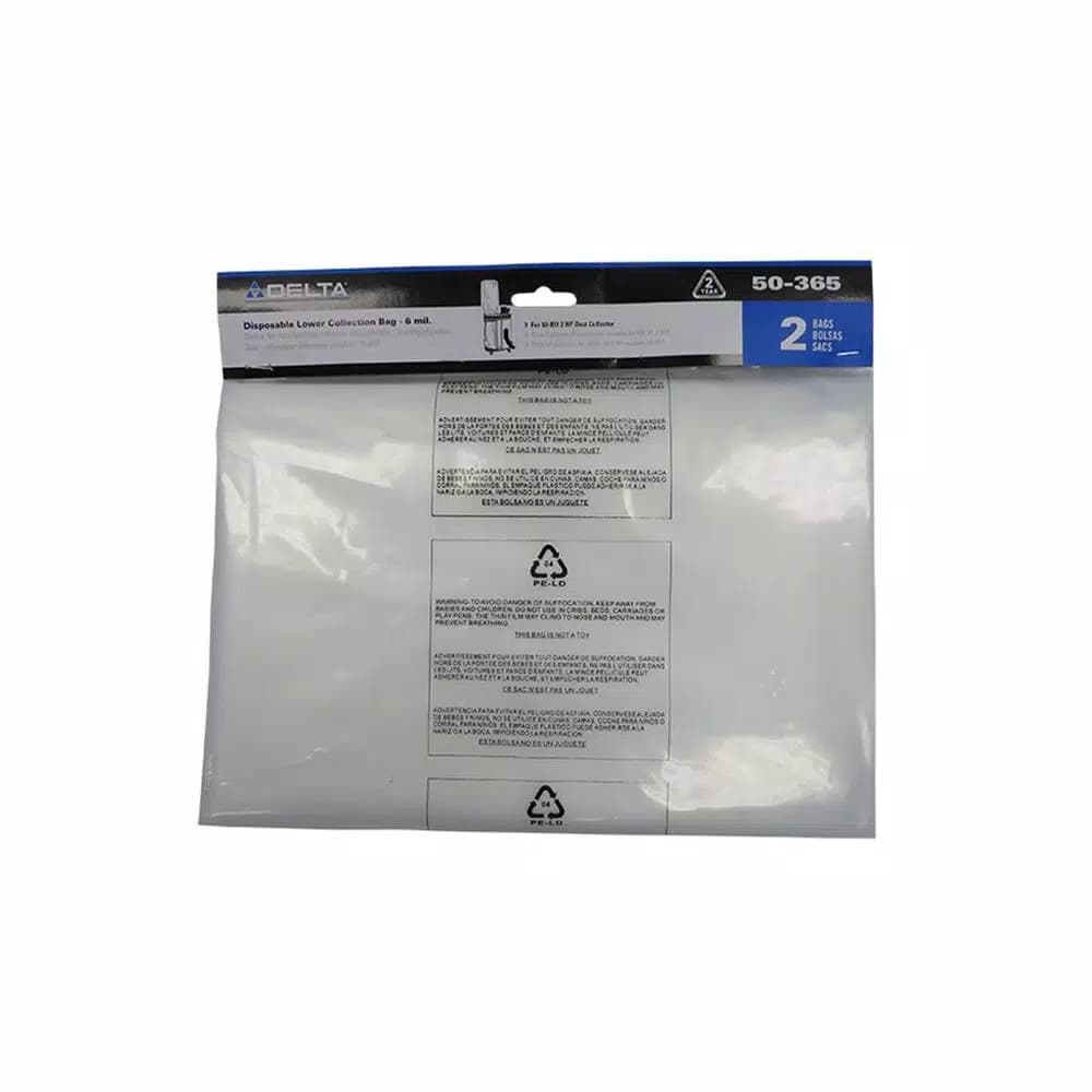 Delta 50-851 Compatible 6 Mil Disposable Dust Collector Plastic Bags, 2-Pack