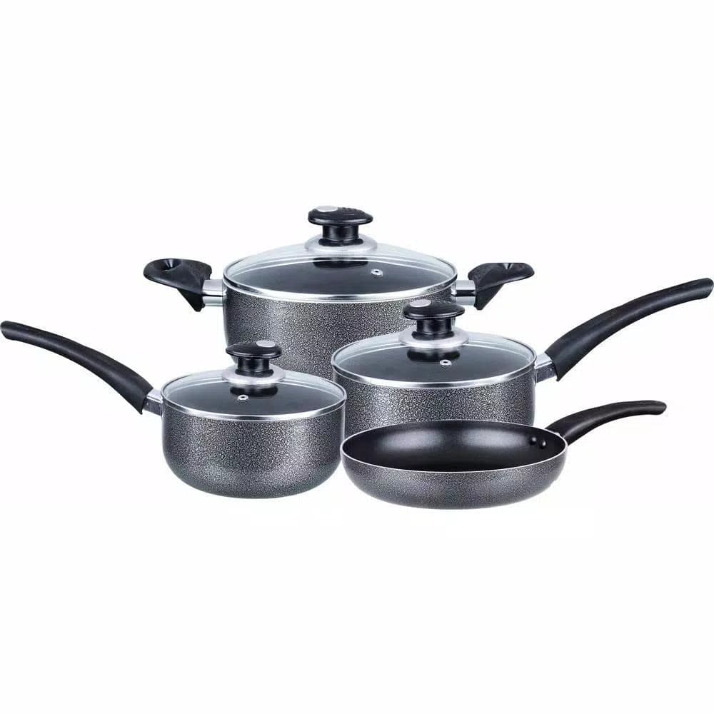 Brentwood 7-Piece Aluminum Nonstick Cookware Set with Granite Finish