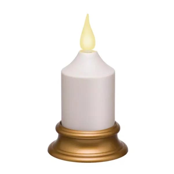 Xodus Innovations 4 in. Amber LED Votive Candle with Antique Brass Base, Battery Operated Flameless Candle