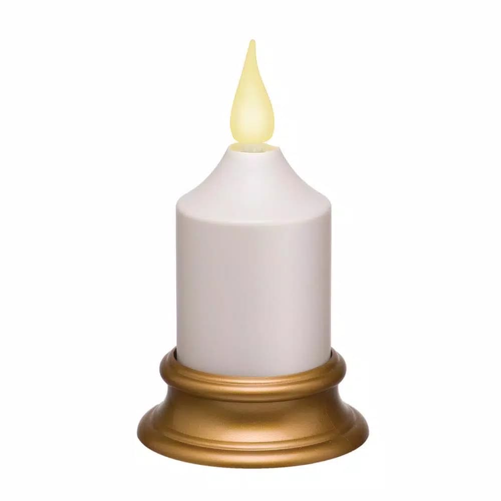Xodus Innovations 4 in. Amber LED Votive Candle with Antique Brass Base, Battery Operated Flameless Candle