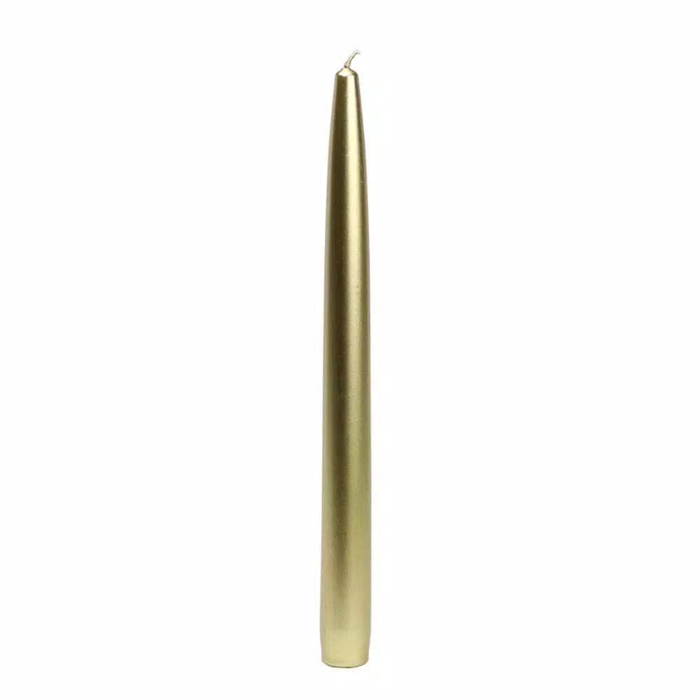 Zest Candle 10 in. Metallic Gold Taper Candles, 12-Set