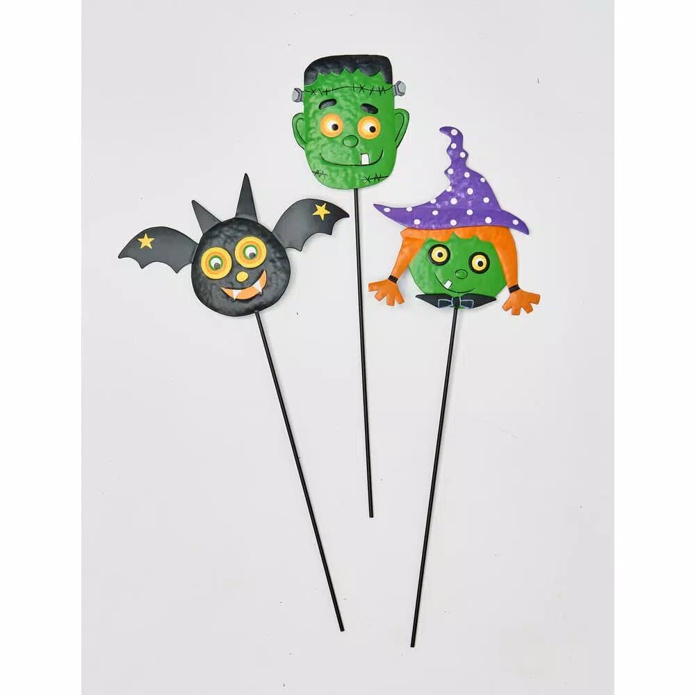 Unbranded 20 in. Metal Halloween Figures Set of 3 - Assorted Yard Decor