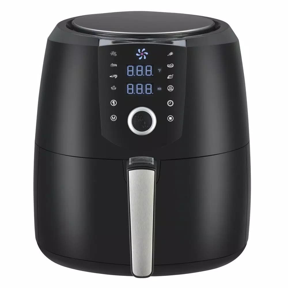 Emerald 5.5 Qt. Digital XL Air Fryer, 1800W with 7 Presets and Keep Warm Function, Black