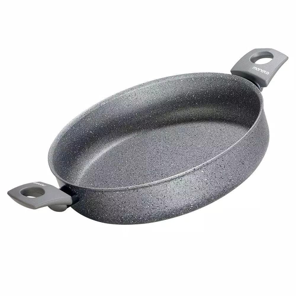 Moneta Greystone 10 in. Saute Casserole Pan, 3 Qt. Cast Aluminum with Artech Stone Non-Stick Coating