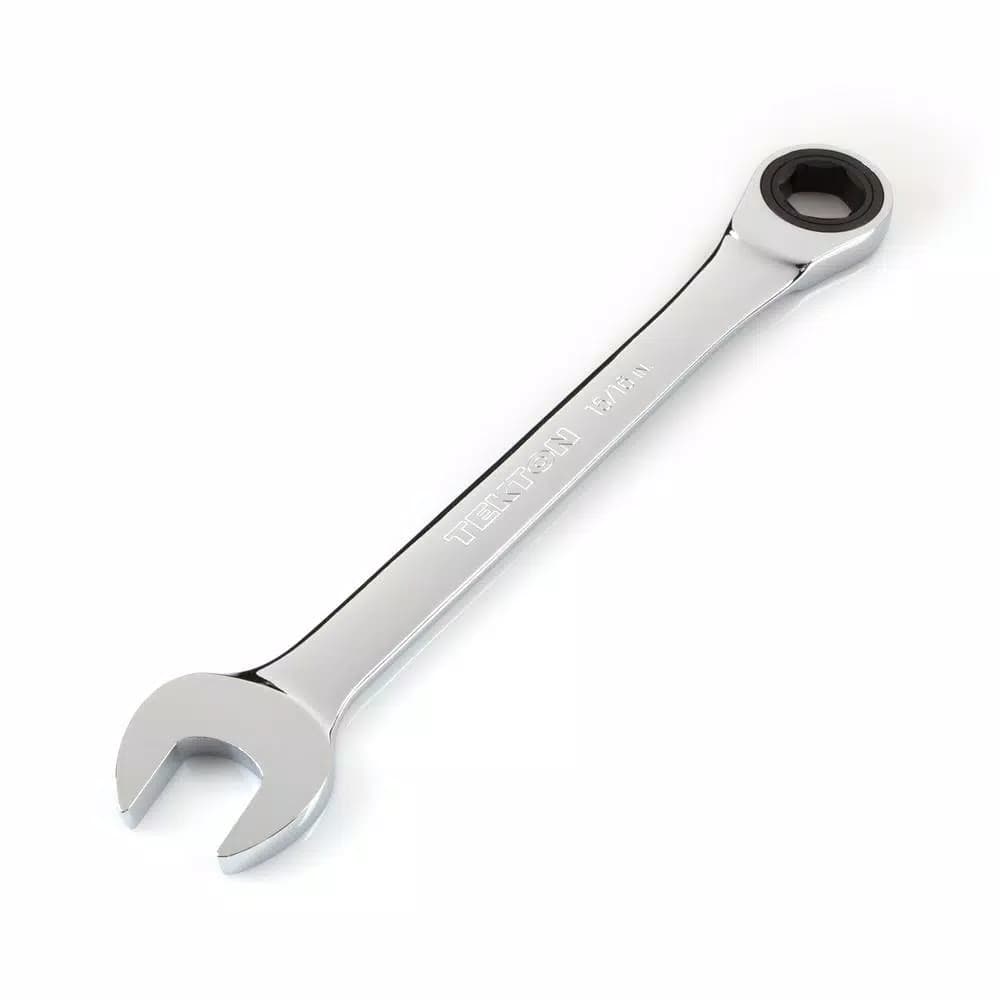 TEKTON 15/16 in. Ratcheting Combination Wrench, 6-Point Box End, 72-Tooth Gear