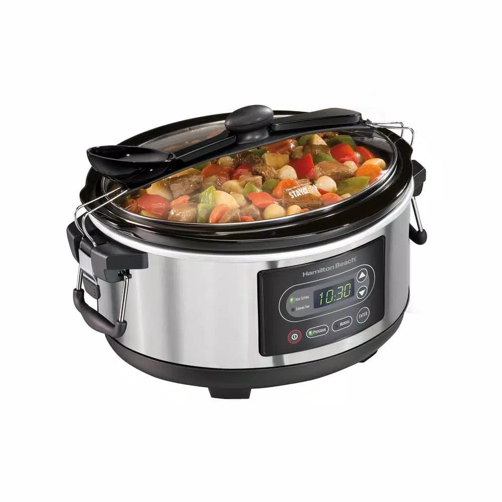 Hamilton Beach Stay or Go 5 Qt. Stainless Steel Programmable Slow Cooker