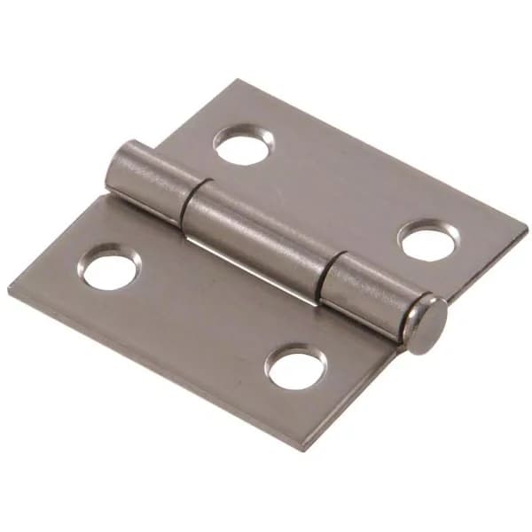 Hardware Essentials 1-1/2 in. Stainless Steel Residential Door Hinge, Square Corner (6-Pack)