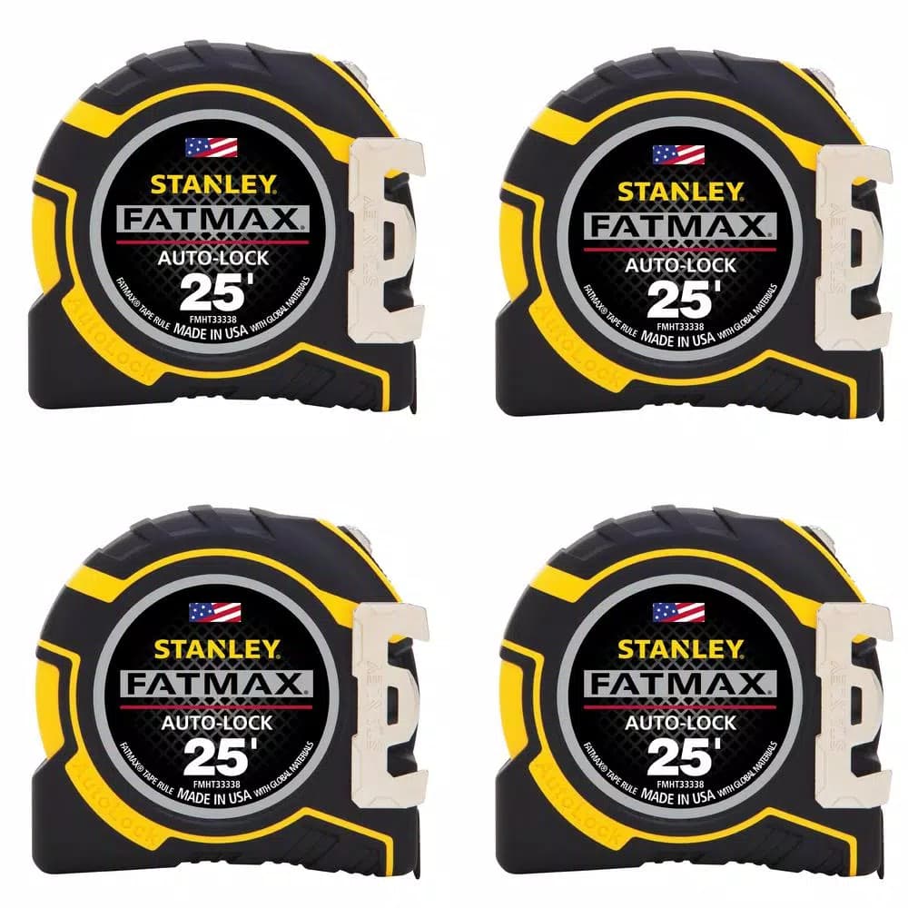 STANLEY FATMAX 25 ft. x 1-1/4 in. Auto Lock Tape Measure, 4-Pack