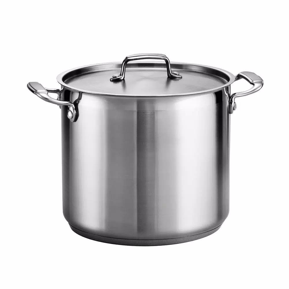 Tramontina Prima 12 Qt. Stainless Steel Tri-Ply Stock Pot with Lid
